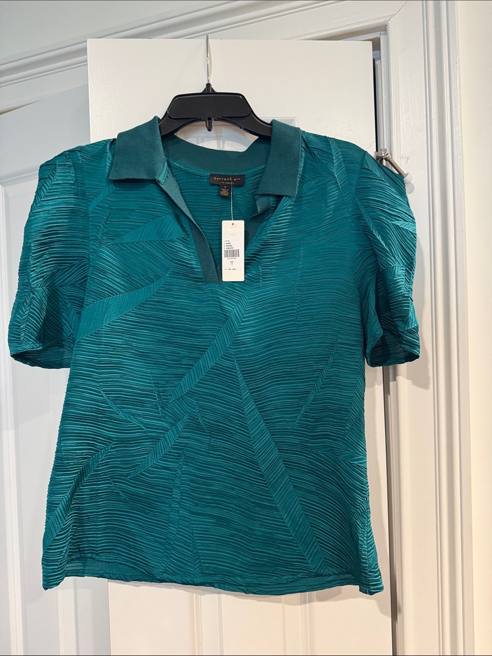 NWT Current AirTeal Short-Sleeve Textured Polo